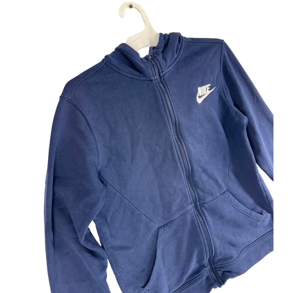 Nike Boys Navy Blue Full Zip Fleece Hoodie CD7401-410 Size XL